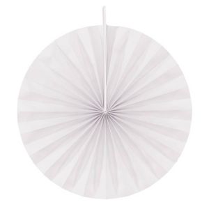 Ruedelafete Lot de 4 éventails papier 20cm, Blanc