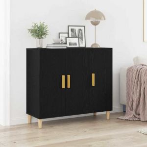 VidaXL Buffet Noir 90 x 34 x 80 cm Bois d'ingénierie