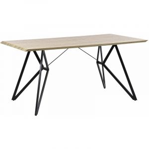 Beliani Table de salle à manger 160 x 90 cm effet bois et noir BUSCOT