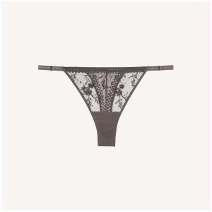 Passionata String en tulle brodé - Gris