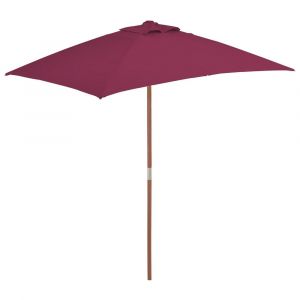 Parasol mobilier de jardin avec mât en bois 150 x 200 cm bordeaux 02_0008110
