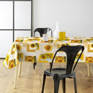 Douceur d'int&eacute;rieur, Nappe Rectangle (140 x 240 cm) Sunflower, PVC Photoprint