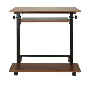 hjh OFFICE Table de travail / Bureau WORKSTATION II 50 x 80 cm noir / noyer hjh