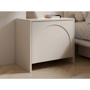 Lot de 2 tables de chevet avec 1 porte - Beige - NALYRA de Maison C&eacute;phy