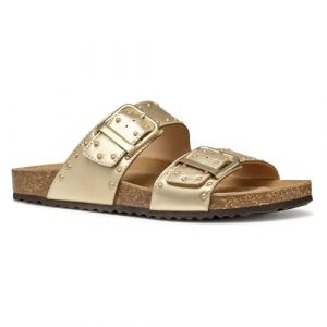 Geox Femme D BRIONIA R I Sandale Plate, Lt Gold, 39 EU
