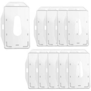 Phonillico Porte Badge Porte Carte Plastique Rigide Transparent [Lot 10] pour carte de crédit/carte identité/carte fidélité/carte bus/carte cantine/badge bureau