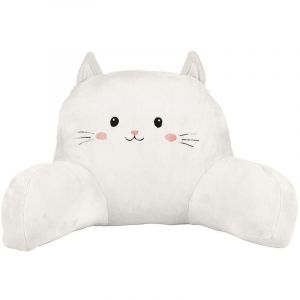 Coussin de lecture kawaii blanc en polyester avec accoudoir