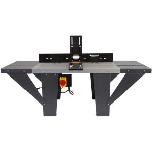 Eberth Table de fraisage pour défonceuse (1030x360 mm Table, 280mm de Hauteur, Extensions, Arrêt angle, Interrupteur de securite)