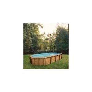 Ubbink Super Tonga - Piscine ovale hors sol en bois 820 x 470 x 130 cm