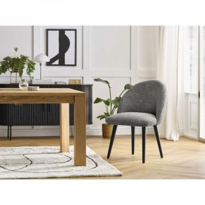 Bobochic Chaise LALIE tissu chin&eacute; et pieds scandinaves noirs