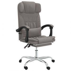 VidaXL Fauteuil de massage inclinable de bureau Taupe Tissu