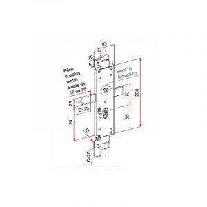 Serrure de volet 3ème point court gauche acier zingué – TIRARD - CE112204