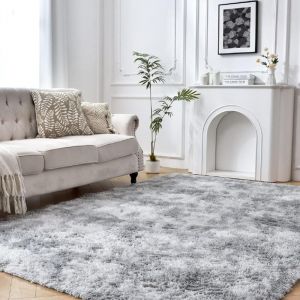 Tapis 160x230cm - Tapis salon en peluche épaisse ultra- douce antidérapant pour Salon, Chambre ou Couloir - Grand Tapis de Sol à Poils Longs