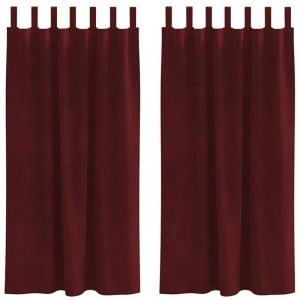 VidaXL Rideaux 2 Pcs Rouge Bordeaux 140 X 175 Cm Velours