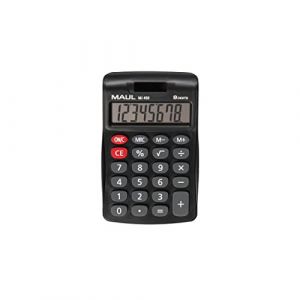 Image de Maul Calculatrice de Poche MJ 450 | Calculatrice avec Grand Affichage à 8 Chiffres | Fonctions Standard pour Le Bureau et l'école | Alimentation Solaire et à Pile | Noir