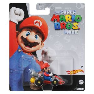 Image de Mattel The Super Mario Bros Le Film - HKD42 - Voiture en m&eacute;tal 1/64 - Personnage Theatrical Mario Standard Kart
