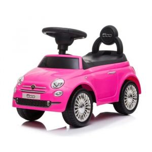 Fiat Porteur Enfant 500 Rose 6-36 Mois, Effets Lumineux Et Musical, Voiture À Pousser Avec Compartiment, Klaxon, 60 X 28 X 37cm