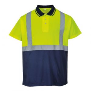 Portwest Haute visibilité - Polo - Homme (M) (Jaune/Bleu marine) - UTRW5444