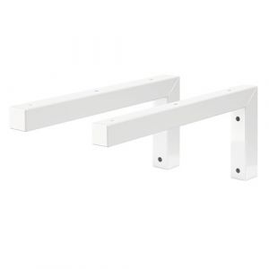 ML-Design Set 2x Consoles Murale en Forme de L, 350x150x30 mm, Blanc, Acier, Design