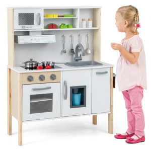 Giantex Cuisine Enfants en Bois avec 18 Accessoires, pour Enfants de 3-6 Ans, 72x30x90 cm