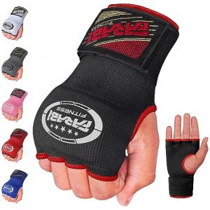 Farabi Mitaines d'entraînement hybrides pour salle de sport, fitness, boxe, MMA, boxe thaïlandaise Rembourrage gel L/XL noir