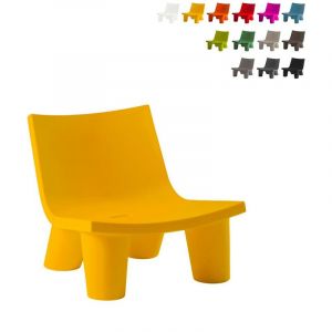 Slide Fauteuil de salon style afro chaise conception moderne pour bars maison locaux Low Lita | Jaune