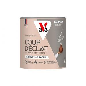 V33 Peinture murale intérieure Coup d'Éclat Gris taupe Mat Poudré 0,5L