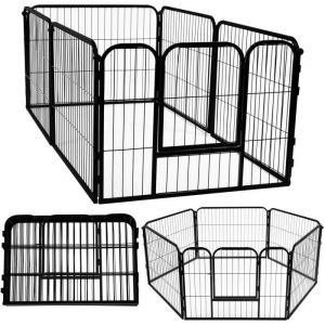 Springos Enclos pour chien modulable 6 parties Pliable 165 cm x 84 cm x 60 cm