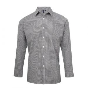 Premier Microcheck - Chemise à manches longues - Homme (M) (Noir/Blanc) - UTRW5526