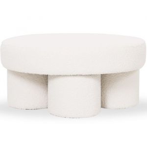 Privatefloor Ottoman Design En Boucl&eacute; Blanc &ndash; Table Basse Moderne - Sera Blanc