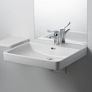 Image de Laufenn Lavabo PRO LIBERTY 600 x 550 mm, sans obstacle avec trou pour robinet, avec trop-plein blanc