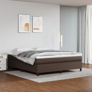 Image de VidaXL 3144617 Lit à sommier tapissier avec matelas Marron 160x200 cm