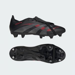 Adidas Predator League Fold-over Tongue Sg Stealth Victory - Noir/gris/lucid Red - Terrain Très Gras (Sg), pointure 40 - ['Noir'] - Taille 40