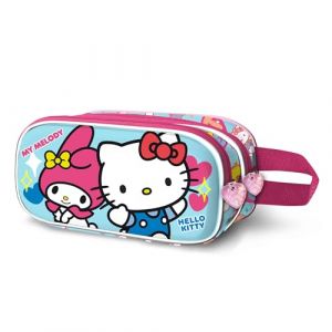 Karactermania Sanrio Hello Kitty Friendship-Trousse 3D Double, Bleu, 22 x 10 cm