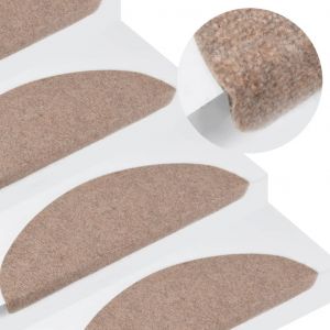 VidaXL 15x Tapis d'Escalier Autocollants 56x20 cm Beige - Beige