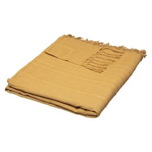 Atmosphera Jeté de lit 230x250 ocre coton