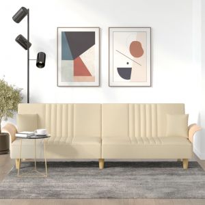 VidaXL Canapé-lit avec accoudoirs crème tissu 351890