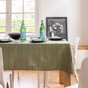 Blanc Cerise Nappe en lin et coton 160x350cm Sauge