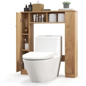 Meuble wc étagère au-dessus des toilettes beige 87.5 x 18 x 98 cm
