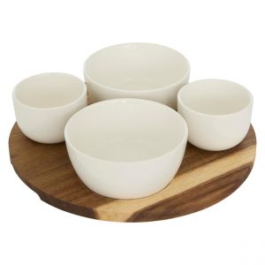 Service apéritif Elegance 5 pièces blanc