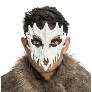 Ruedelafete Masque Dragon Squelette blanc