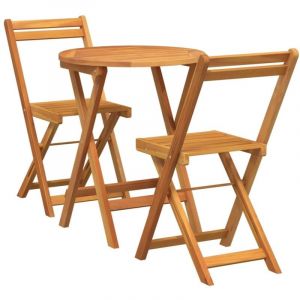 VidaXL Ensemble Bistro 3 Pi&egrave;ces Bois Massif Acacia 4105500