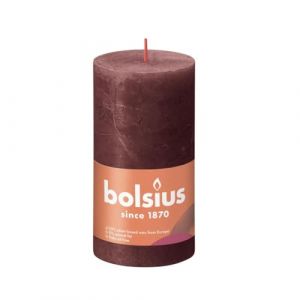 Bolsius Bougie pilier rouge velours rustique brillant 13 cm x 7 cm