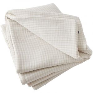 JOEL - Chemin de Lit 90x200cm Gaze de Coton Vichy Coloris Pampa - Altobuy