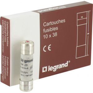 Legrand Cartouche industrielle cylindrique &agrave; voyant bg 500 v coupure 100000 a 25