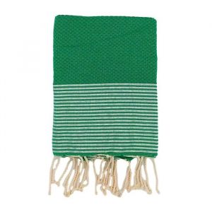La Maison d'Amélie Fouta 100 cm x 200 cm Lilane vert varech - 100% coton - finition franges
