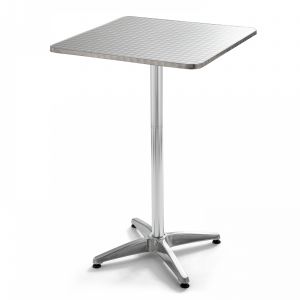 Oviala Table haute mange debout carrée en aluminium