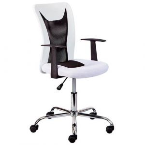 DEANA - Fauteuil de Bureau sur Roulettes Blanc et Noir - Altobuy