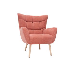 Image de Miliboo Fauteuil scandinave effet velours texturé terracotta AVERY & Stéphane Plaza