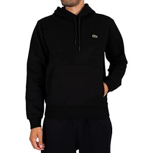 Lacoste Sweatshirt à capuche homme en coton biologique Taille 5XL Noir